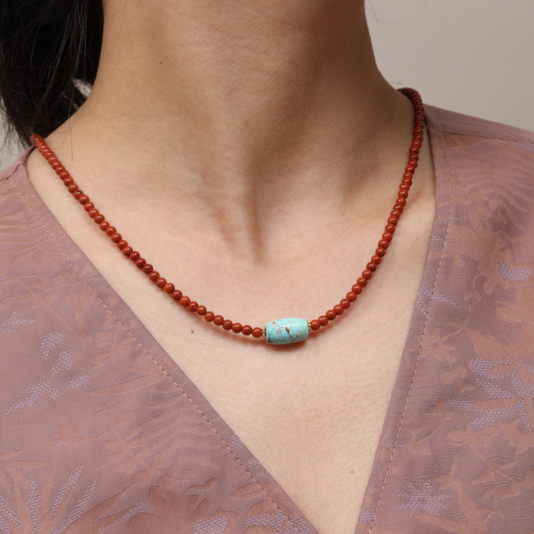 Lucky Strike South Red Agate Necklace